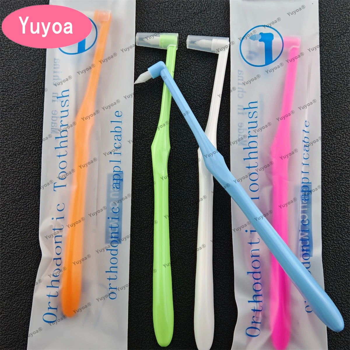 50pcs Orthodontic Toothbrush Tufted Brush End Tuft Tapered Toothbrush Single Compact Interdental Interspace Brush Cleaning Tools