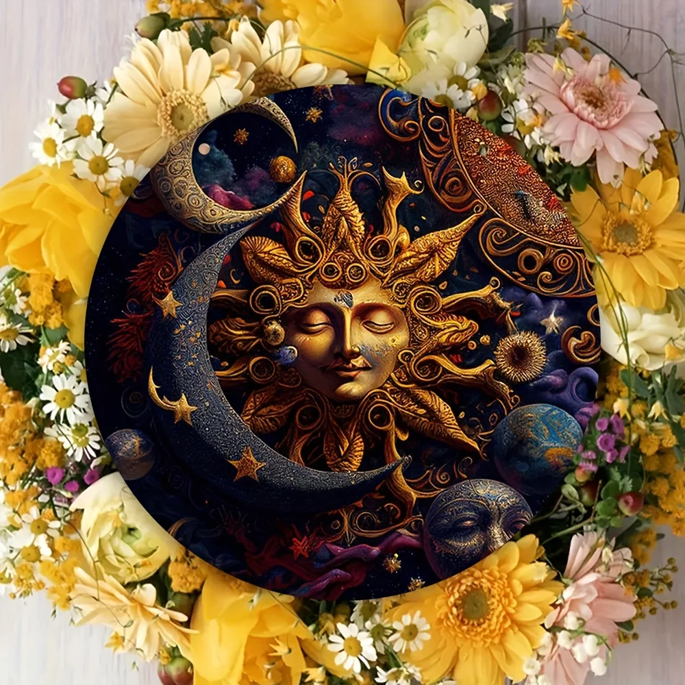 8x8in Celestial Sun,Moon&Stars Acrylic Wall Decor–Intricate Classic Design for Home Ambiance,Home,Room,Scene,Holiday Party