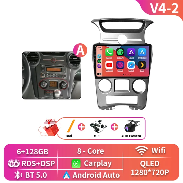 Auto Android Voor Kia Carens UN 2006-2012 5G wifi BT Draadloze Carplay Scherm Radio Stereo Multimedia Speler GPS Navigatie DVD