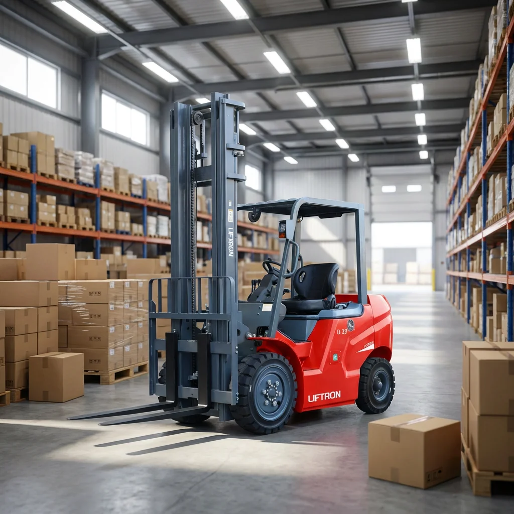 1T Elektrische Heftruck met 9 Inch Smart Touchscreen, Achteruitrijcamera & Lithium-accu voor Magazijngebruik - Op Maat Gemaakt