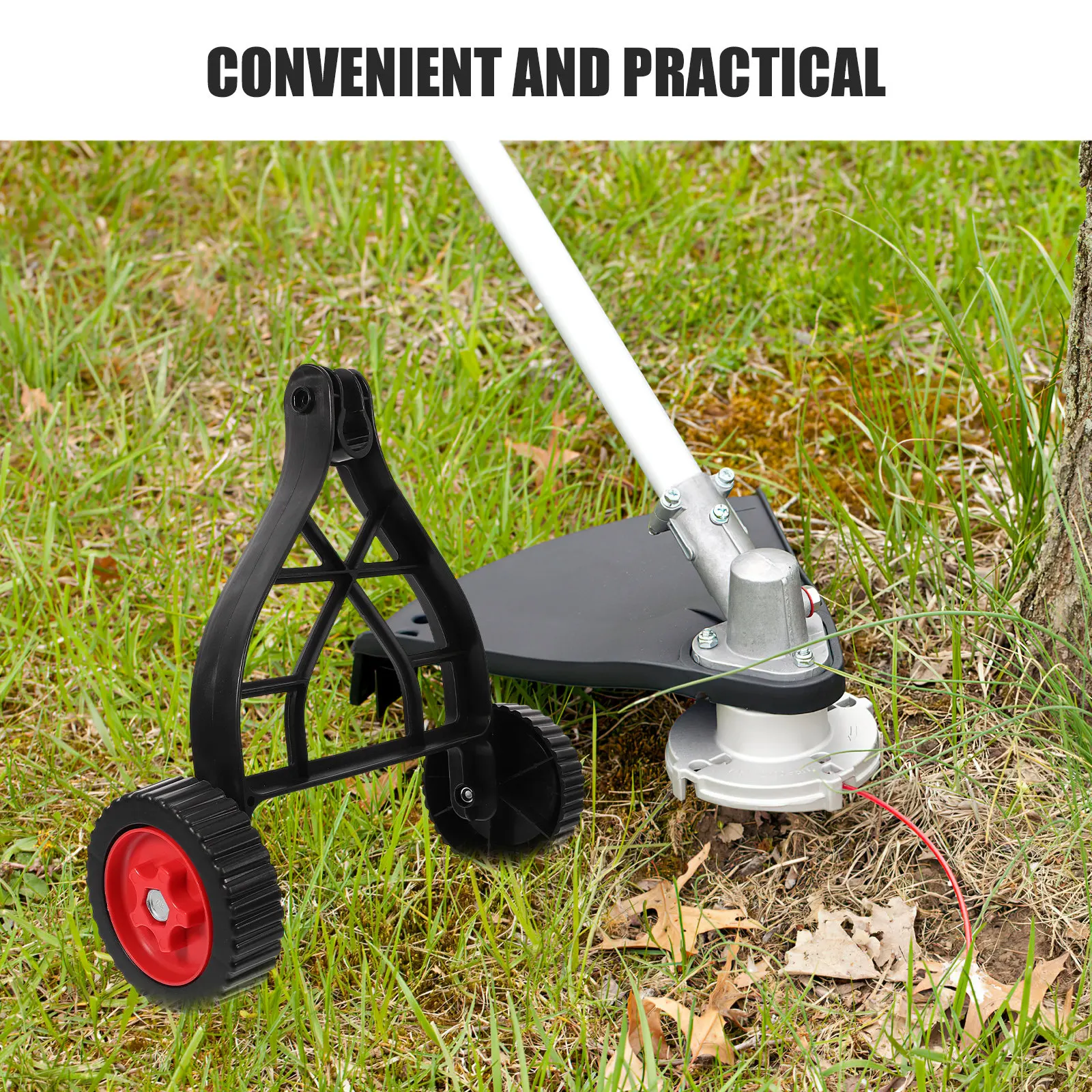 Durable Adjustable Trimmer Support Wheels Lawn Mower Auxiliary Wheel Attachment Reduces Fatigue Enhances Precision Versatile Use