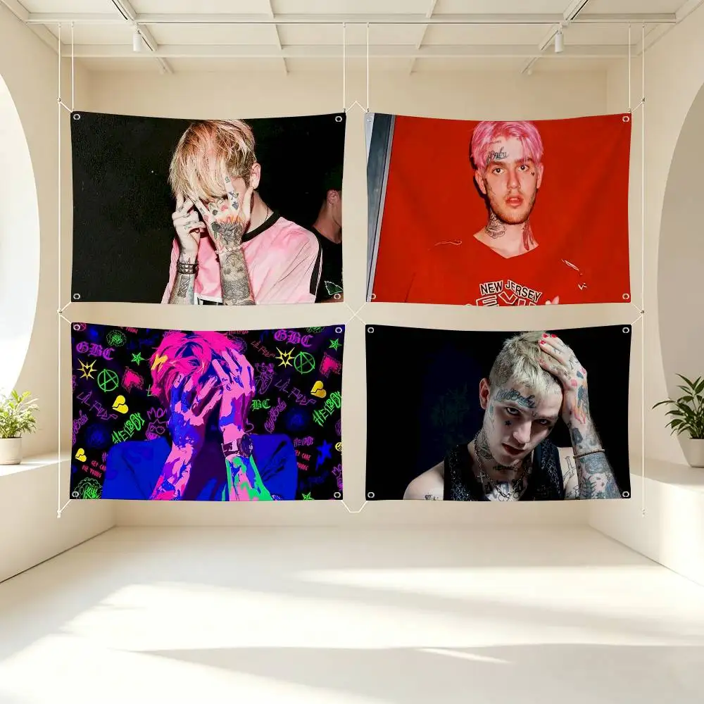 Rap Icon Lil Peep Flags for Bedrooms Home Decor Items Outdoor Decors Garage Decoration Flaga