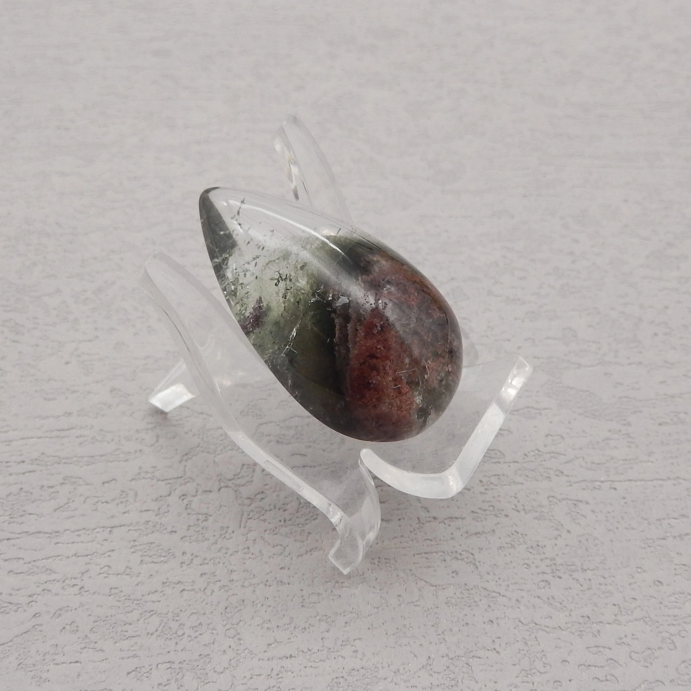Natural Stone Green Amethyst Oval Cabochon,Fashion Water Drop Cabochon For Pendant Making Free Drilling 33x21x11mm 9g