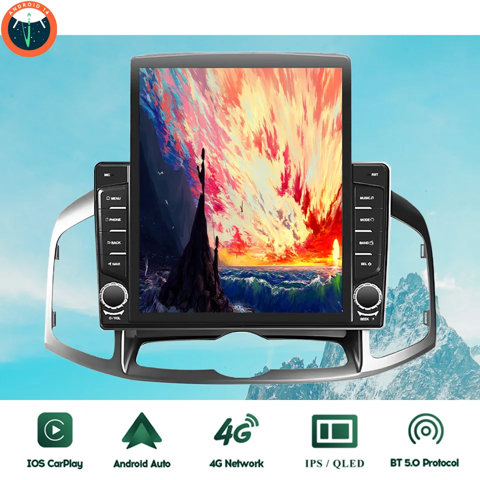 Para Chevrolet Captiva 2011 - 2016 Carplay Android Auto Autoradio estéreo DVD HU unidad principal GPS cinta de navegación 4G Lte WiFI