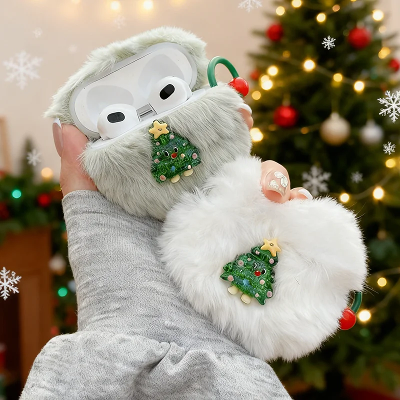 

Cartoon Christmas Case For AirPods 4 3 2 1 AirPods pro 3 pro 2 plush Airpods Covers exquisite soft Shockproof Headphone Cases