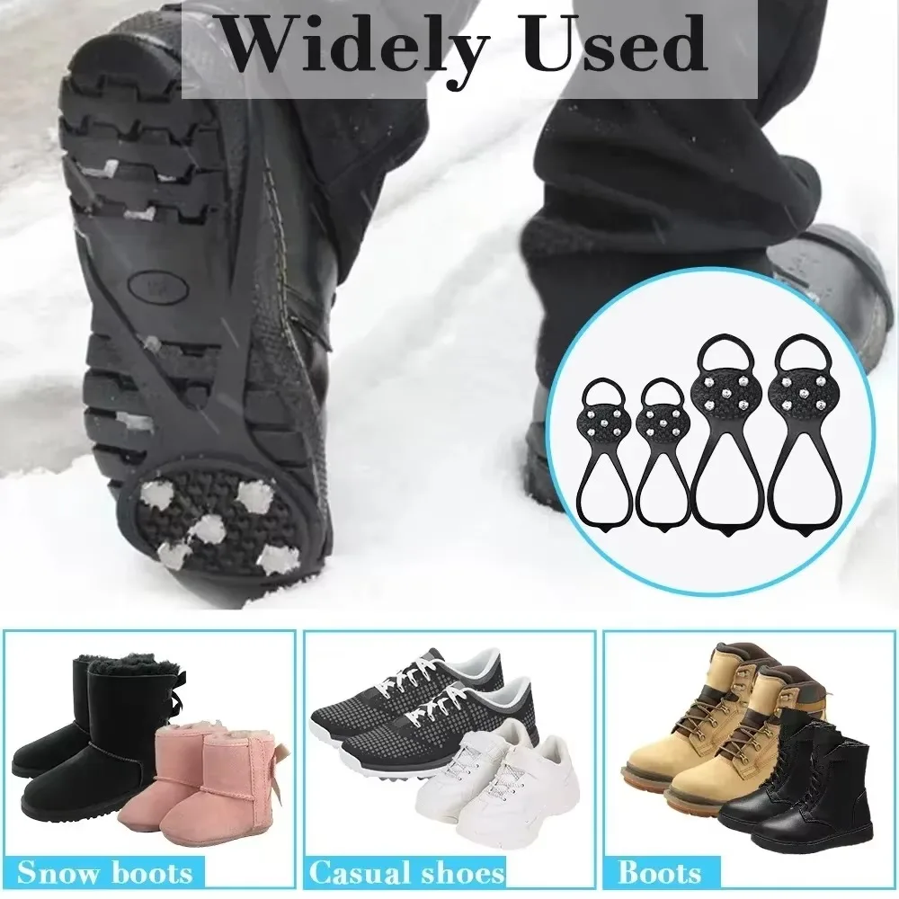 5 Teeth Ice Gripper Spike for Shoes Winter Outdoor Anti-Slip Hiking Mountain Climbing Ice Snow Crampons Anti-slip Shoe Cover