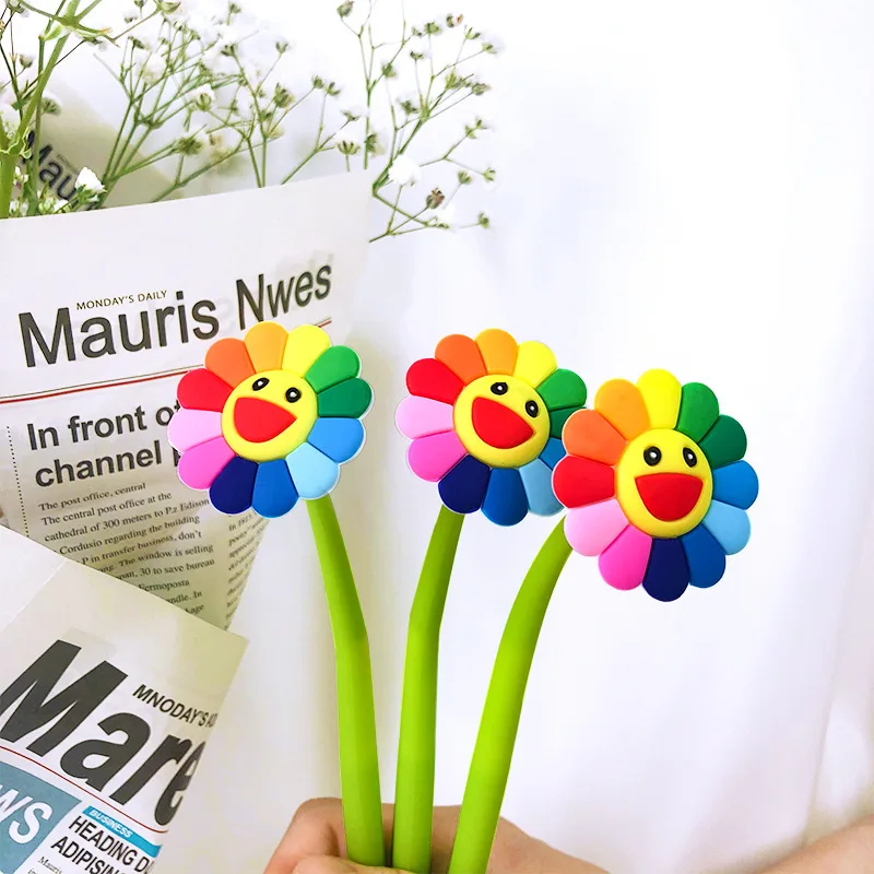 1 Pciece Lytwtw's Cute Soft Fruit Sunflower Sun Flower Gel Pen Office School Supplies Stationery Creative Sweet Pretty Funny