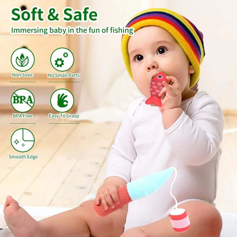 Baby Plüsch Angeln Spielzeug Set Simulieren Angeln Spiele Farbe Anzahl Frühen Bildung Erkenntnis Feinmotorik Training Montessori Spielzeug