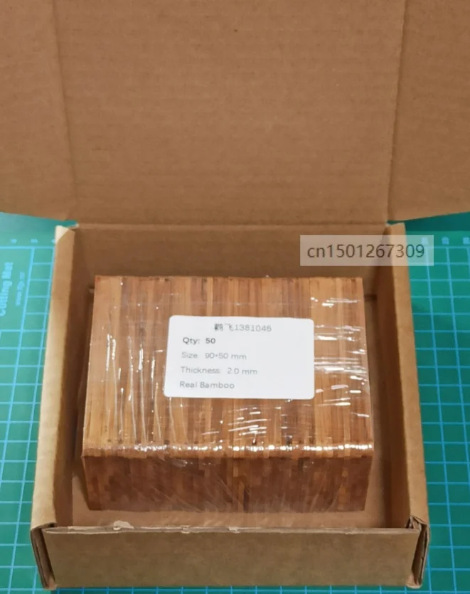 50 stuks dikke 2mm bamboe blanco visitekaartjes rechthoekige uitsparingen voor DIY knutselprojecten lasergravering