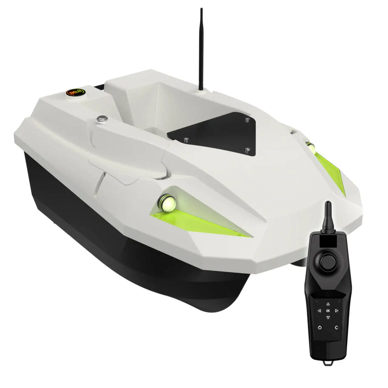 LED Night Version Remote Control Fishing Bait Boat GPS 1.5KG Loading Capacity 500M Range Double Motors Plastic Boat Feeding Bait