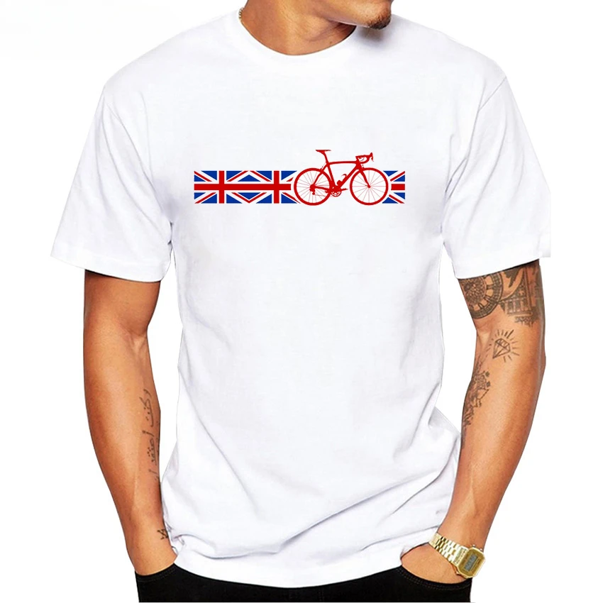 Funny Bike Stripes Colombia Design T-Shirt Biking keep you fit Men Short Sleeve Funny Bikes Lovers Boys Cool Tees Hip Hop Tops