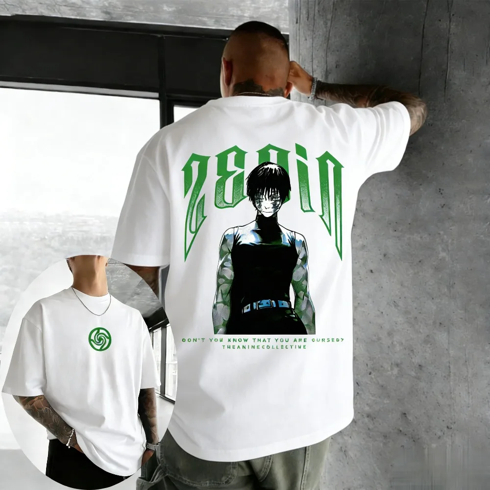 Jujutsu Kaisen Zenin Maki Unisex Reines Baumwoll-T-Shirt 2026 Sommer Heißer Anime-Print Rundhals Locker Sitzendes Kurzarm-Oberteil für die Familie