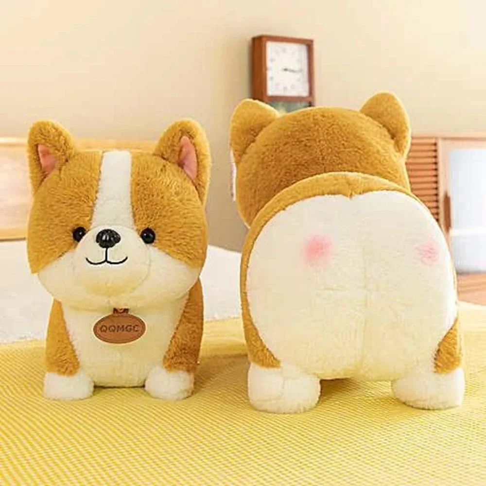 25cm bonito corgi boneca cão lance travesseiro figura de ação cama criança dormir boneca macio e confortável brinquedo de pelúcia presente aniversário