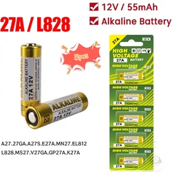 5 pz 27A 12V A27 batteria alcalina per allarme auto telecomando campanello Walkman cella a secco G27A MN27 MS27 GP27A L828 V27GA R27A