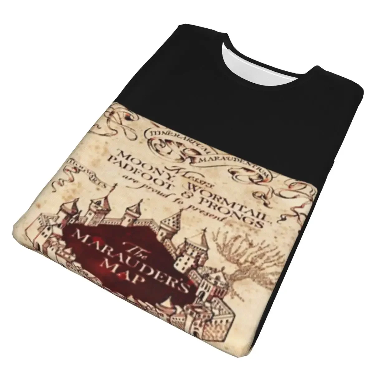 polyester Marauders Magic Map T-Shirt Men's Funny T Shirt Men Round Neck Summer Shirts Tops