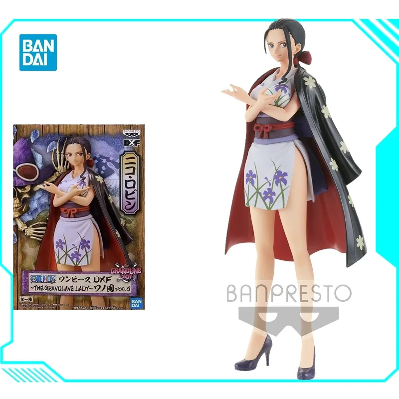 Bandai Original BANPRESTO One Piece Nico Robin DXF The Grandline Lady Land of Wano Anime figuras de acción juguete modelo coleccionable