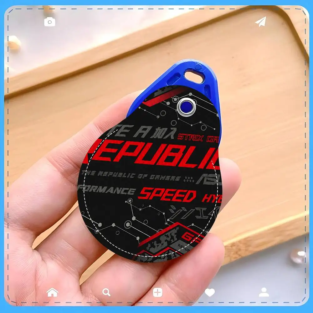 ROG Logo Waterdrop Aped N Acc Control Card Holder For Vehicles Public Transport Keychain Protective Cover