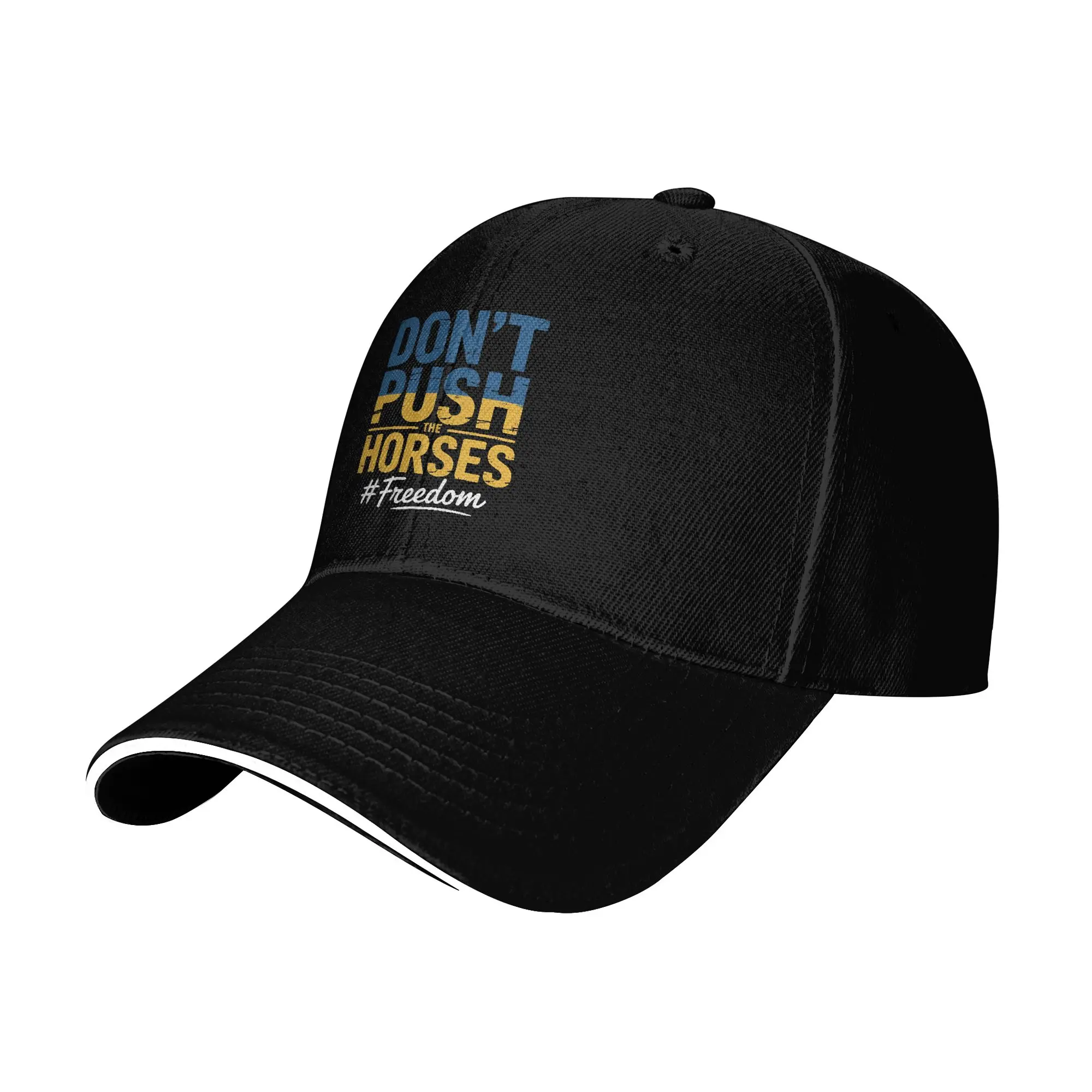 Don't Push The Horses Boxing Sandwich Baseball Cap Casual Meme Ukraine Men Women Breathable Adjustable Sun Cap Travel Adult Hats