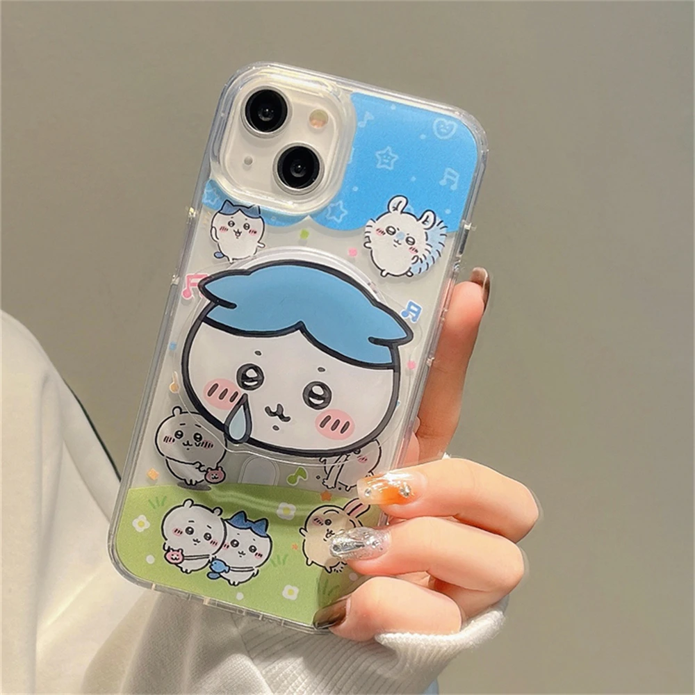 INS Korean Cute Funy Cartoon For Magsafe Magnetic Phone Griptok Grip Tok Stand For iPhone Foldable Wireless Charging Case Holder