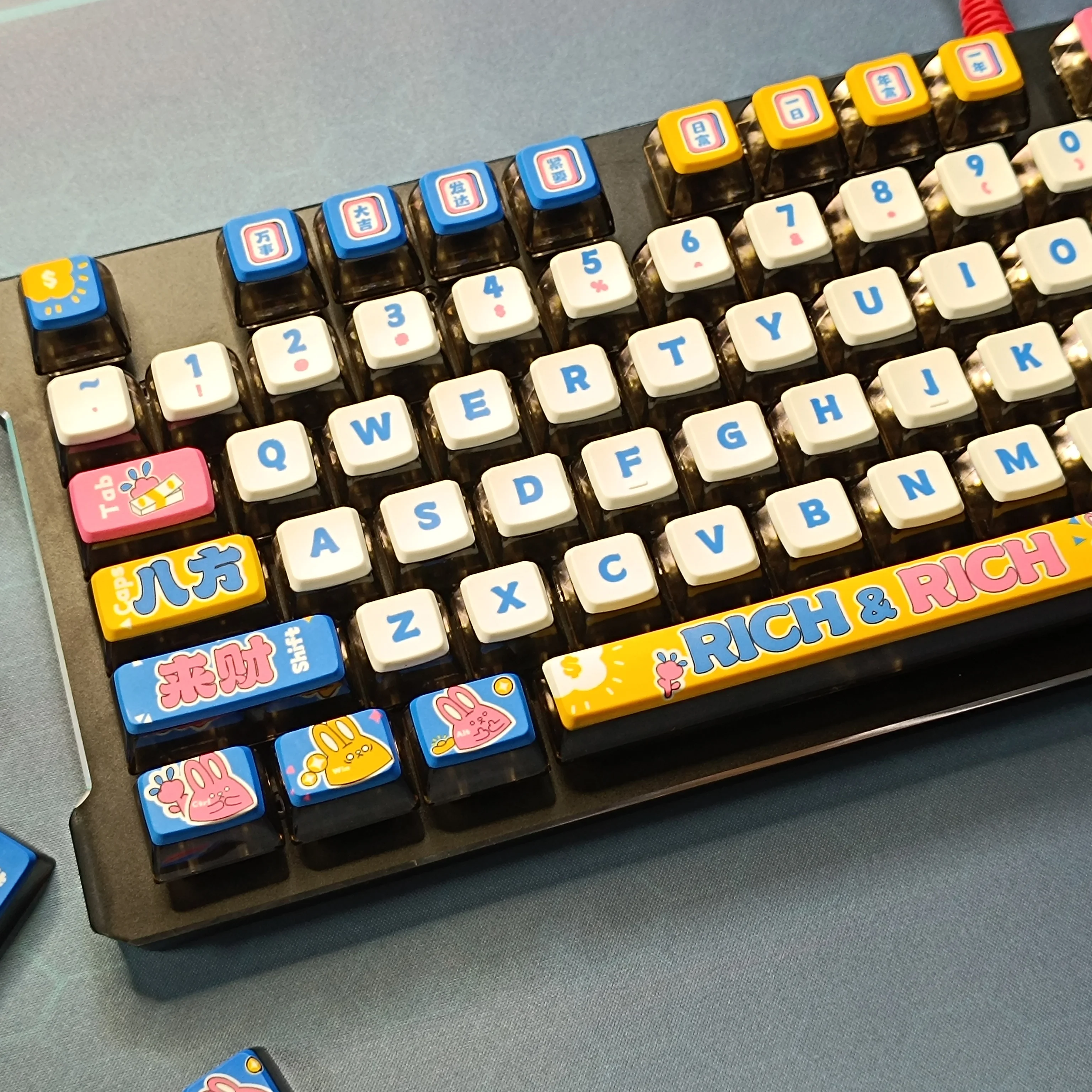 

Bafanglai Pudding Keycap PBT Five-sided Sublimation Four-sided Transparent DIY Customized Keycap