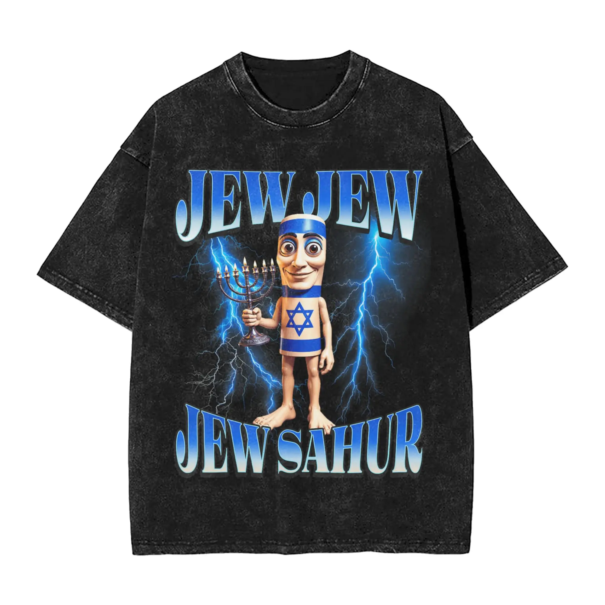Tung Tung Tung Sahur Jewish T-Shirts Men  Novelty Cotton Tees Round Neck Short Sleeve T Shirts Plus Size Clothing