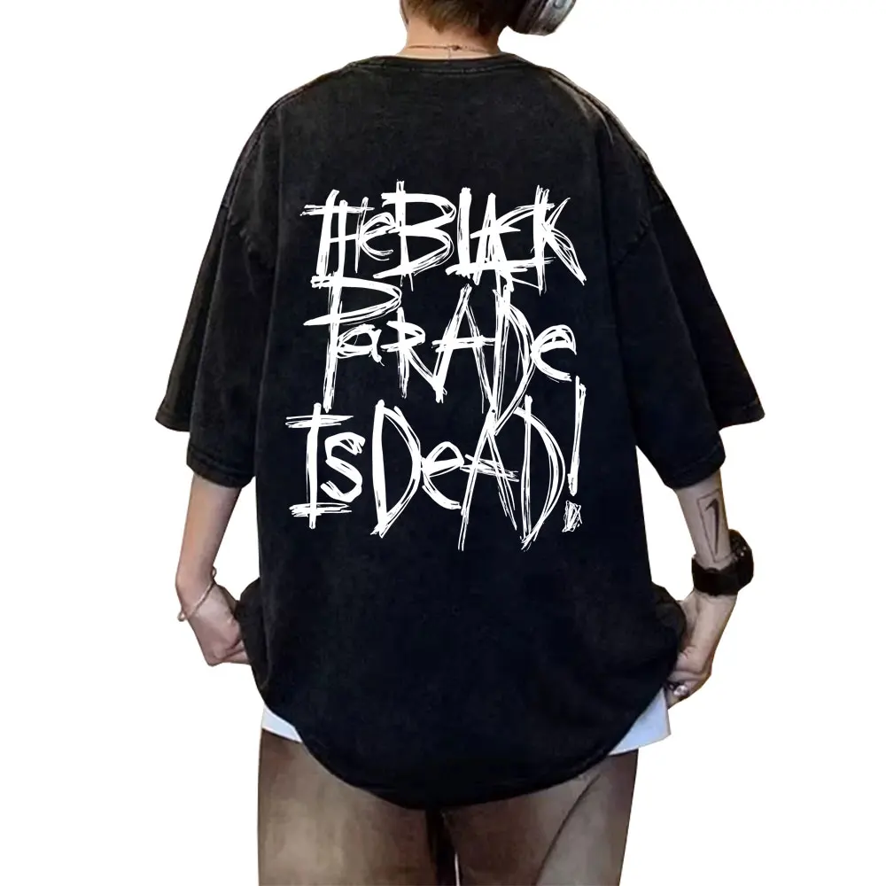 

My Chemical Romance Band Washed Vintage T-shirt Long Live The Black Parade 2025 Tour T Shirts Men Women Rock Punk Emo T-shirts