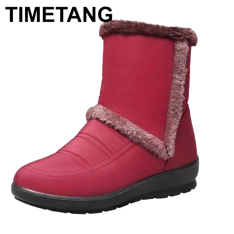 

2025 Women Shoes Winter Boots Warm Fur Lightweight Women Boots Waterproof Snow Boots Female Platform Shoes Ankle Plus Size