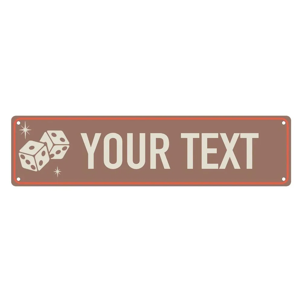 [CIFbuy][2D Flat]Custom Dice Pattern Aluminum Sign,Personalized Custom Text Wall Decor(Only For Decoration)