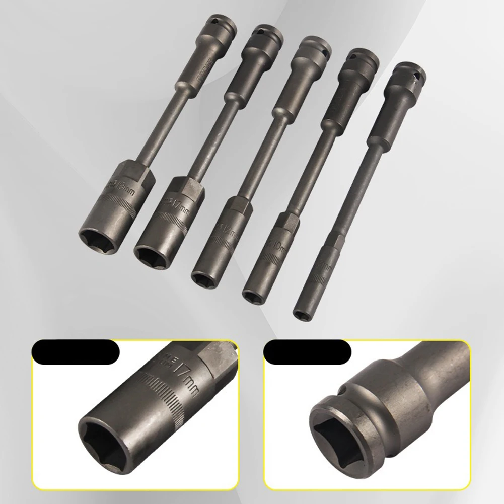 8-19mm Extra Long Socket Hex Nut Socket Wrenches Automobiles Repair Tools 1/2 Interface Wrench Extension Bar Hand Tools