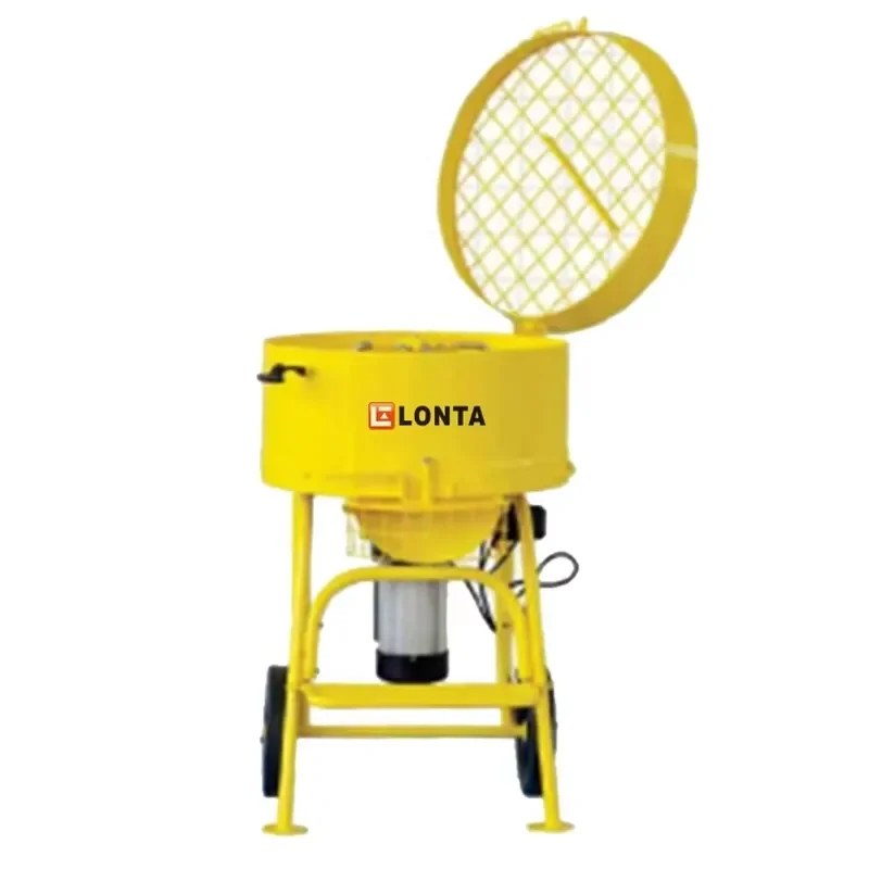 LONTA YP120 120L Small Portable Forced Action Flat Mouth Electric Pan Cement Concrete Mixer Machine 120 Litre With Cover