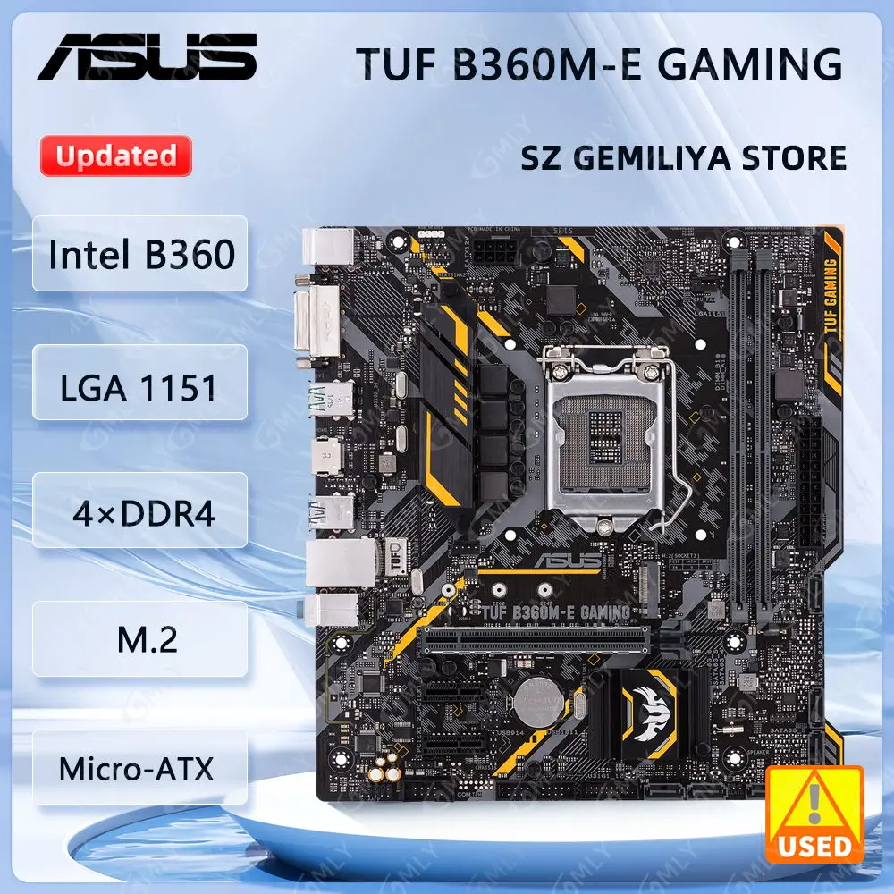 ASUS TUF B360M-E GAMING Motherboard LGA 1151 Intel B360 DDR4 32GB Micro-ATX Unterstützt Core I3-8300T I5-8600 I5-9500F I3-8100