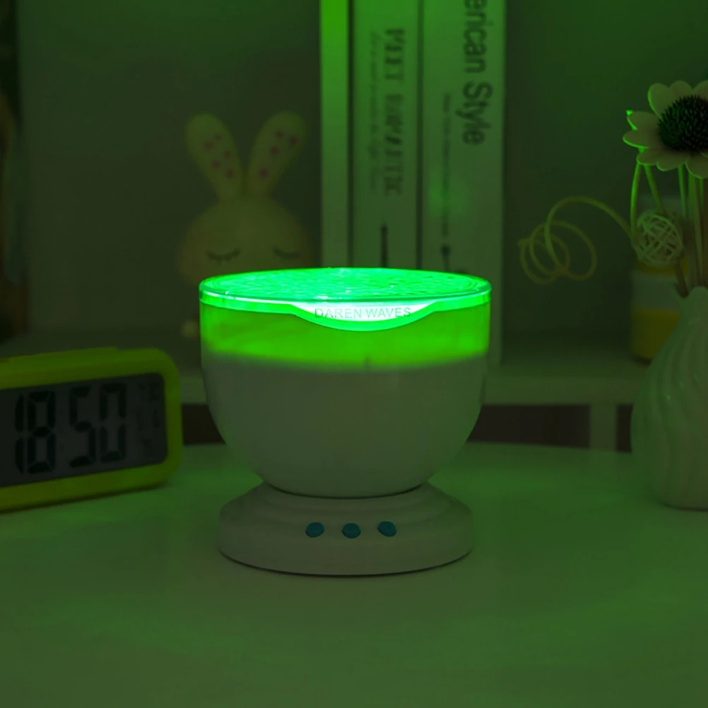 

Ocean Wave Projector Projection Lamp Colorful Rotation Bedroom Sleep Lamp Music Player USB Connection