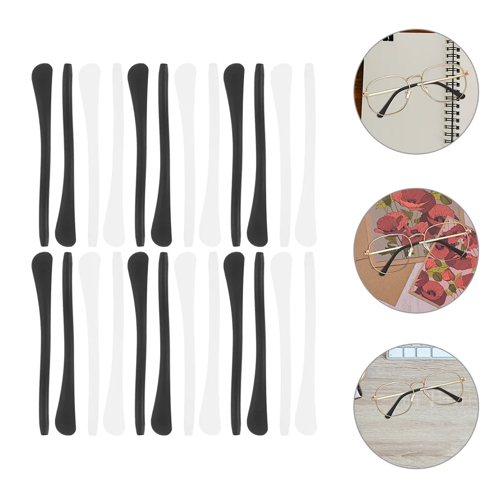 

24pcs Non Slip Glasses Temple Covers Silicone Arm Replacement Ear Grips For Eyeglasses Suitable Running Swimming Outdoor Sports