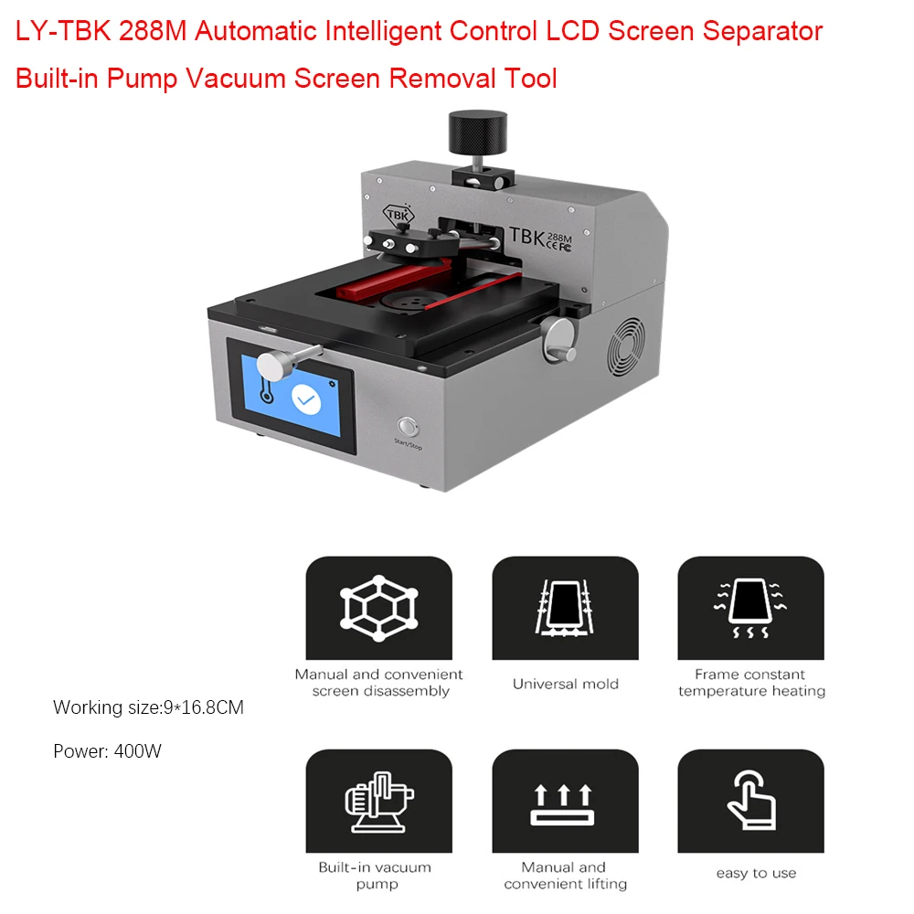 LY-TBK 288M LCD Screen Universal Apple Mobile Screens Separator Built-in Pump Vacuum Screen Removal Tool Intelligent Control