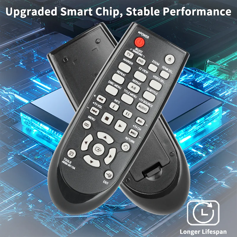 Control Remoto 0110A Compatible con Reproductores de DVD Samsung DVD-C500, DVD-C550, DVDC500, DVD-C501, DVDC501, DVD-C500/XAA