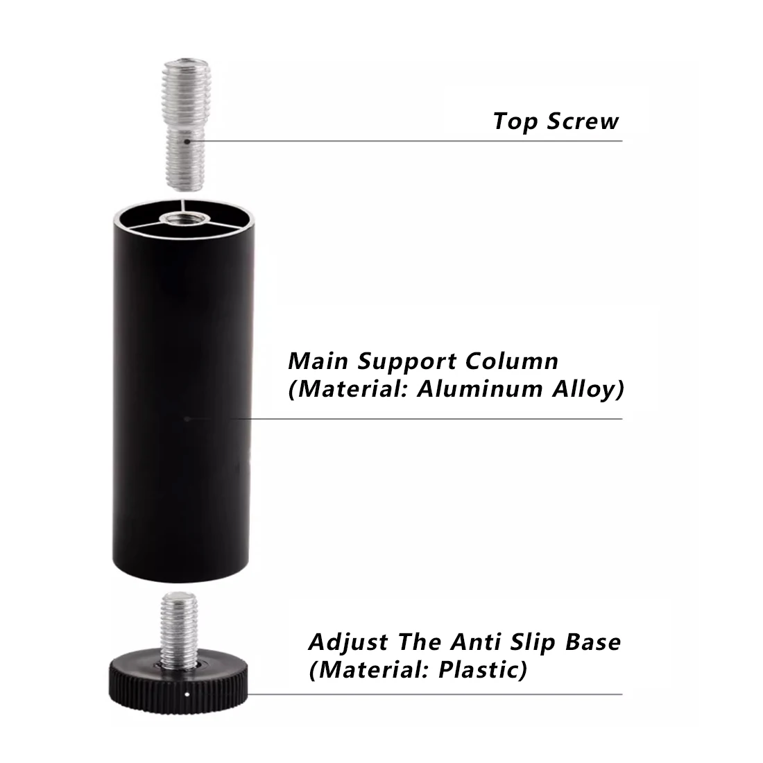 2PC M6 M8 M10 Adjustable Furniture Leg Aluminum Alloy Table Legs For TV Cabinet/Wardrobe/Raised Refrigerator Replacement Bed Leg image 5