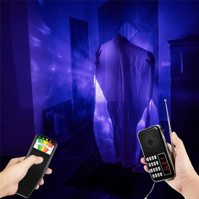 مجموعة معدات مكونة من قطعتين تتضمن مقياس EMF LED للمجال المغناطيسي وجهاز التحقيق الكهرومغناطيسي الخارق