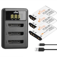 Pickle Power 1200mAh Li-40B Li-42B EN-EL10 Battery LED 3 Slots Charger for Olympus for FUJIFILM NP-45 NP 45 NP45 NP 45A 45B 45S