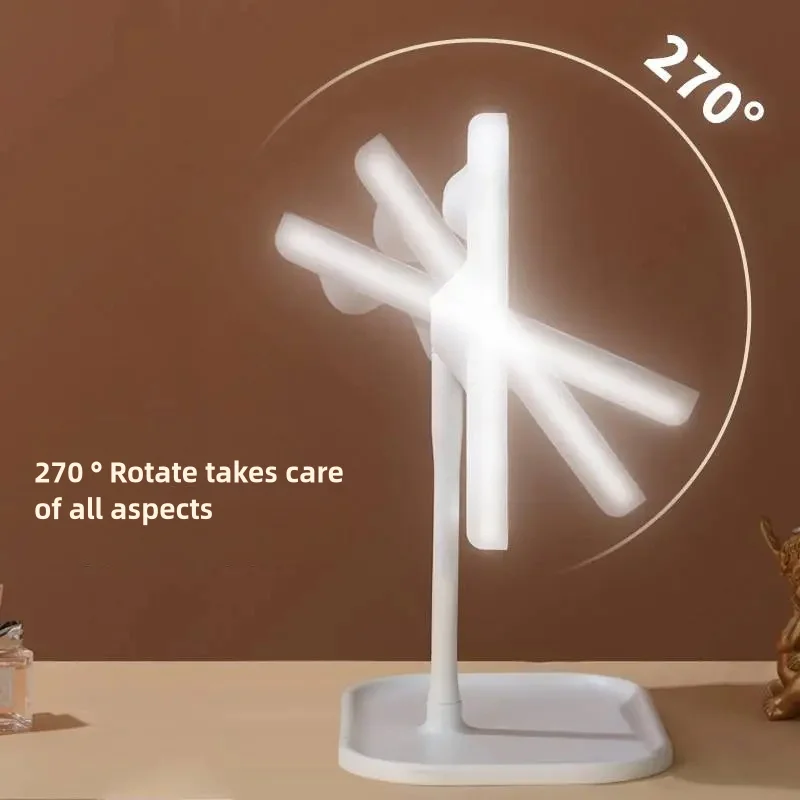 Light up your beauty: LED cosmetic mirror with dimmable, rotating and memory functions - USB cosmetic mirror with monoch