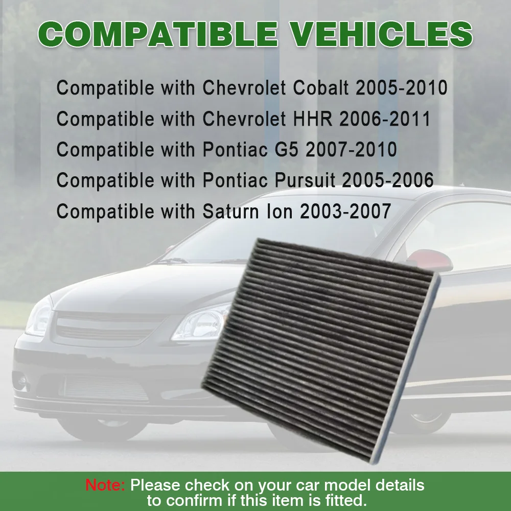 1pc Car Activated carbon air conditioning filter For Chevrolet Cobalt HHR For Pontiac G5 Pursuit CF10361 52493319 PC5676-P