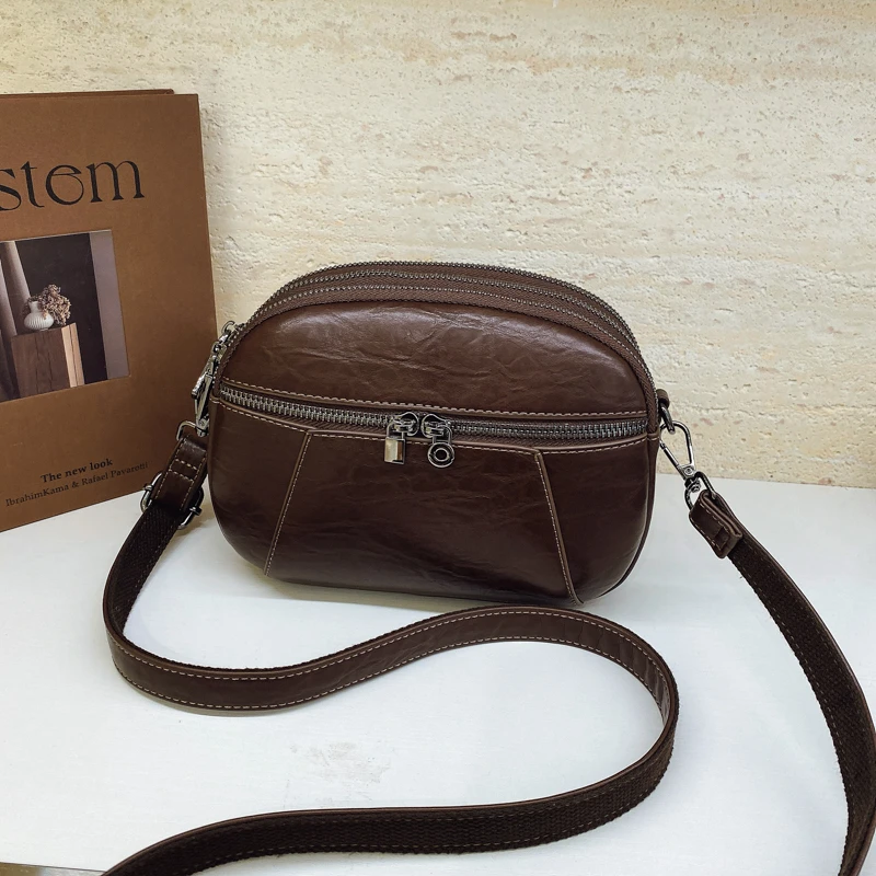 

Women's Crossbody Bag Small Casual Simple Versatile PU Shoulder Bags Multi-Layers Stylish Commuting Travel Pouch Sling Backpack