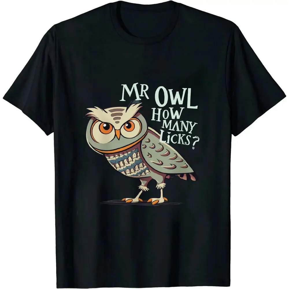 Men's Mr Owl How Many Licks Shirt - Vintage Tootsie Pop Graphic T-Shirt For Men Clothing Women Tees Unisex Summer Short Sleeve