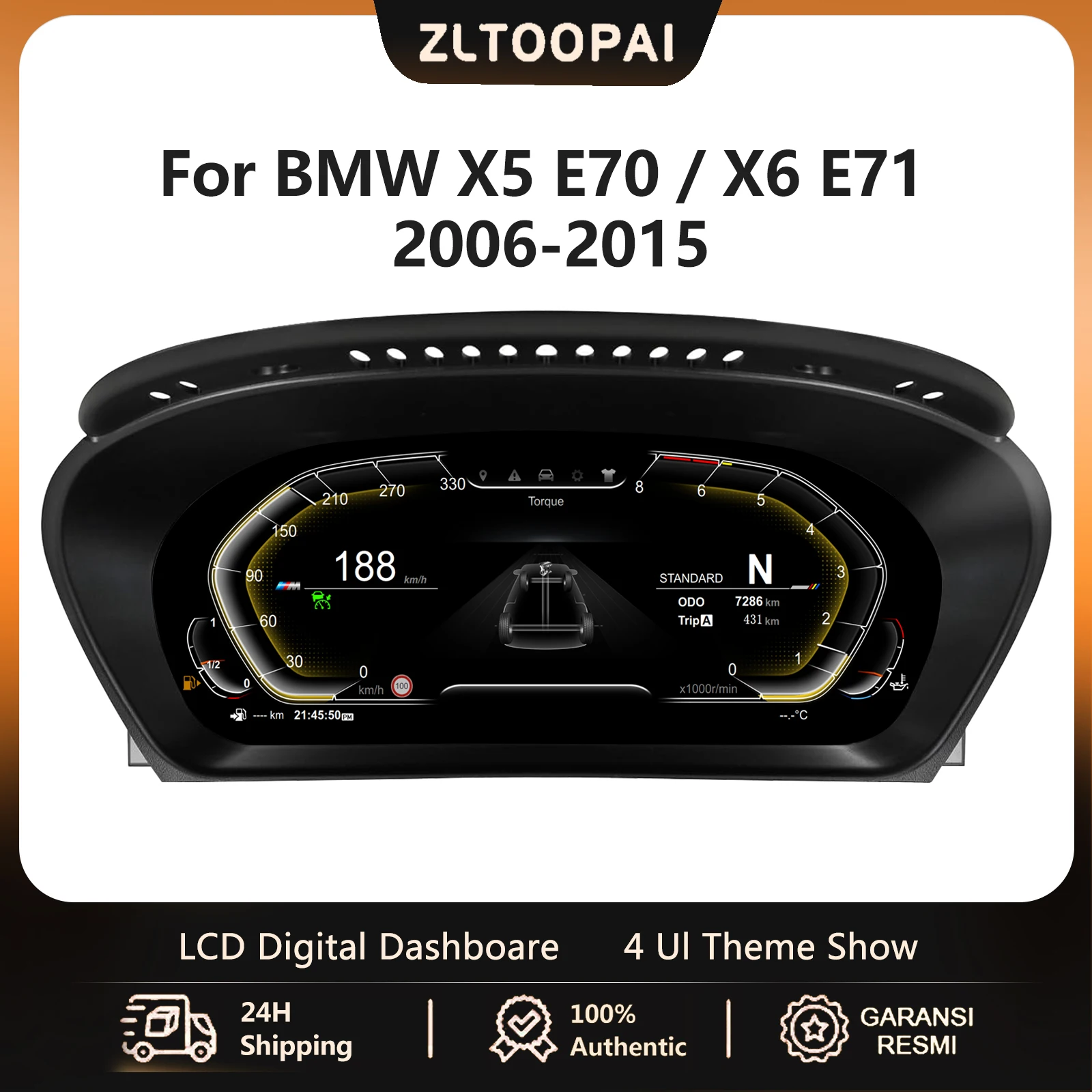 

12.3'' Digital Instrument Cluster For BMW E70 X5 E71 CCC CIC LCD Instrument Panel Speedometer Instrument Panel HUD Display