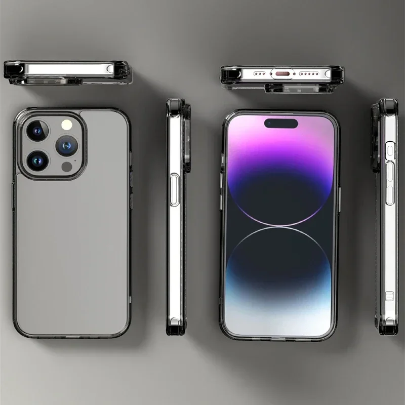 Tempered Glass Transparent Case For iPhone 16 15 14 Plus 13 12 11 Pro Max Mini X XS XR 7 8 SE Shockproof Soft Bumper Hard Cover
