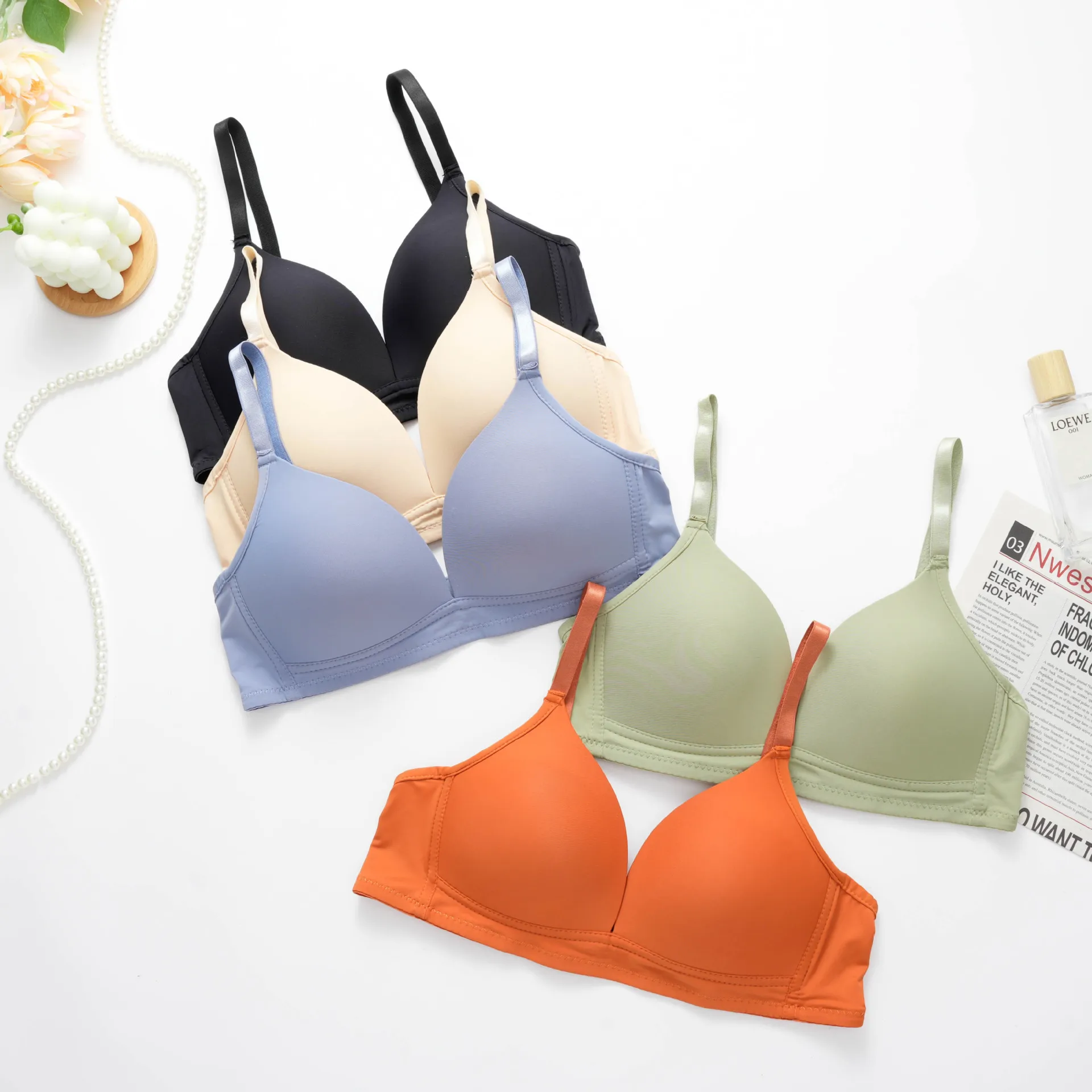 Women Bra Seamless Push Up Tops Sexy Underwear Wireless AB Cup Bras Comfort Lingerie Solid Color Fashion Female Gather Bralette