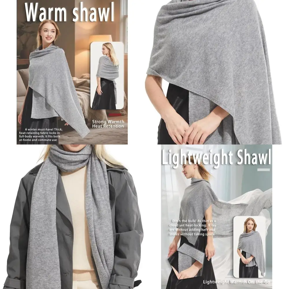 

Women's Seasonal Cashmere Blend Shawl & Wrap, Large Pashmina Travel Blanket
