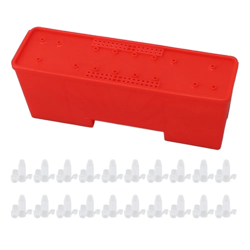 21Pcs Easy to Use ABS Queen Bee Cage Durable Sturdy Beekeeping Queen Cage Multi Functional Queen Cage Box Queen Bee Observation