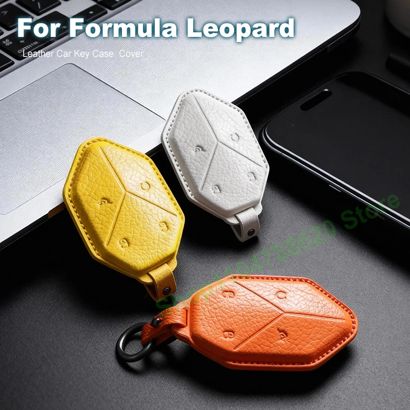 

For BYD Formula Leopard 8 5 Goatskin Car Key Case Titanium 3 7 Leather Protective Cover Keychain Interior Decor Accessories