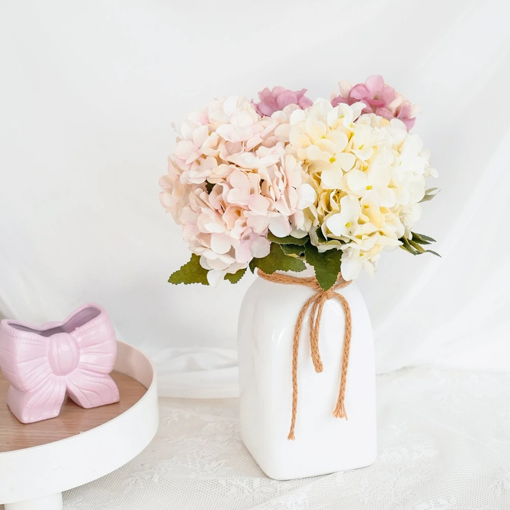 

Artificial flowers silk hydrangea high quality retro fake flowers for wedding party home decor diy silk flowers