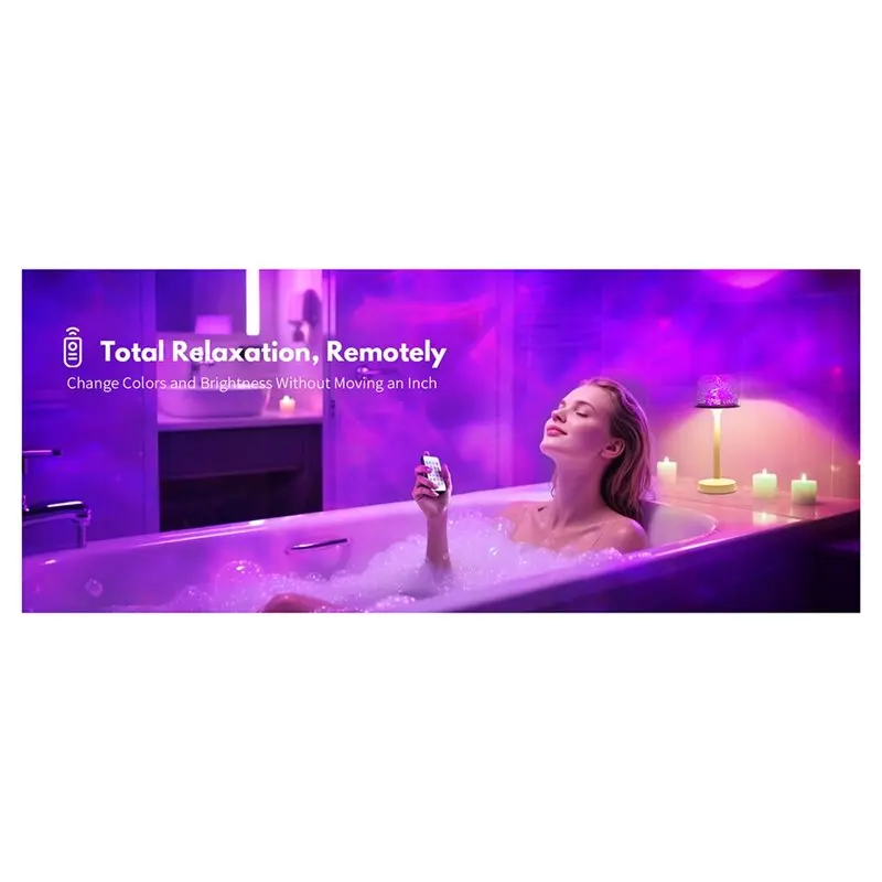 Projektor Wodny ABRB - Lampa Prysznicowa z 16 Kolorami, Akumulatorowa, Bezprzewodowa, Sterowanie Dotykowe i Pilotem do Łazienki